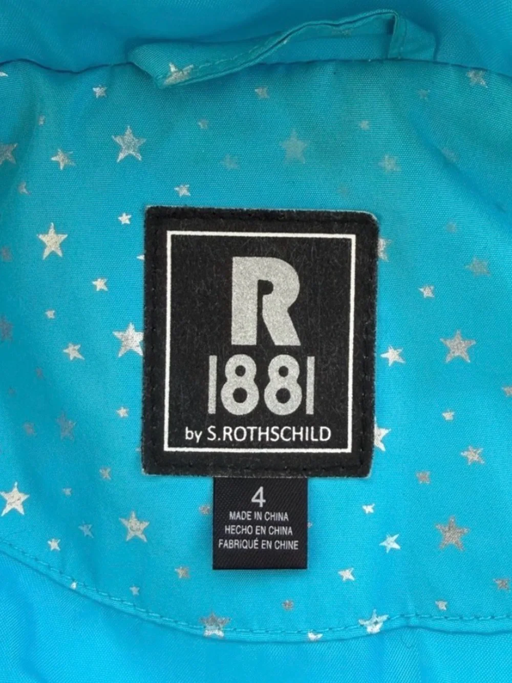 Rothschild Light Blue Starry Winter Jacket with Faux Fur Hood ~ Girls 4